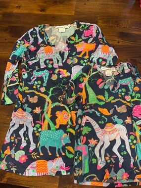 Mommy & Me Gretchen Scott Designs Kids Navy Animal Print Cover-up Set
